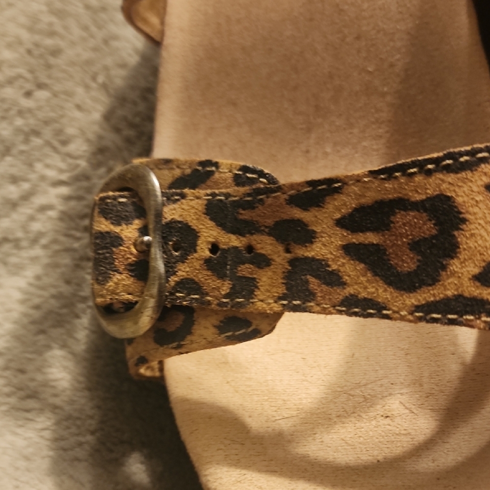 Dansko Leopard Print Sandals with Buckle - Picture 3 of 5